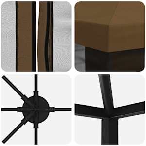 Altán s bočními stěnami 6 x 3 m Taupe Polyester a ocel 190 - obrázek 5