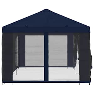 Altán s bočními stěnami 6 x 3 m Modrá Polyester a ocel 190 - obrázek 4