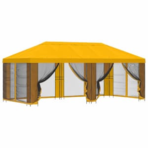 vidaXL Aia telk k&uuml;lgseintega 6 x 3 m Kollane Pol&uuml;ester ja teras