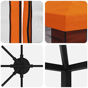 Altán s bočními stěnami 6 x 3 m Oranžová Polyester a ocel 190 - obrázek 5