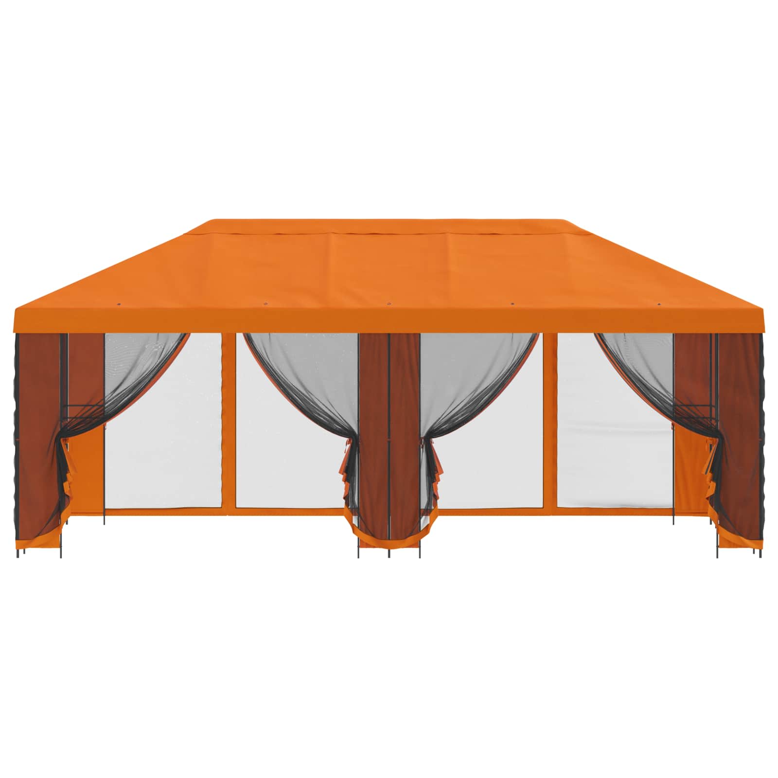 Paviljoen met zijwanden 6 x 3 m Oranje Polyester en staal 190 image 3