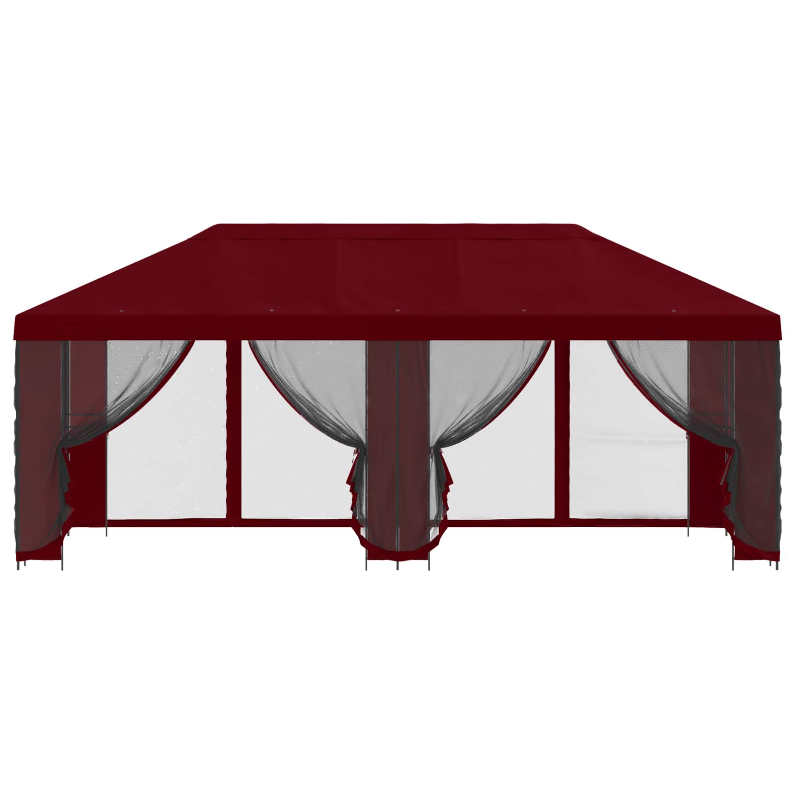 Paviljoen met zijwanden 6 x 3 m Bordeauxrood Polyester en staal image 3