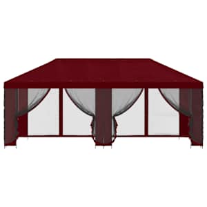 Altán s bočními stěnami 6 x 3 m Vínová Polyester a ocel 190 - obrázek 3