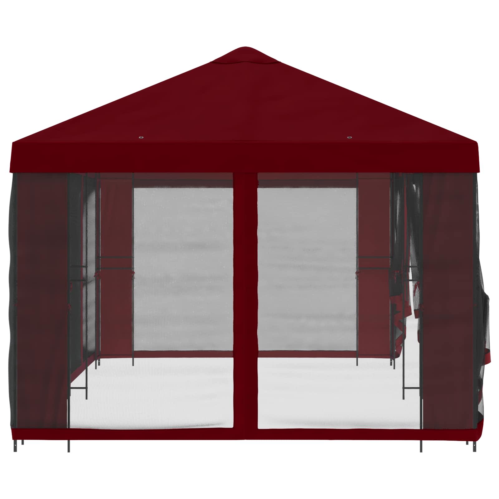 Paviljoen met zijwanden 6 x 3 m Bordeauxrood Polyester en staal image 4