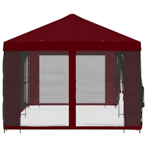 Altán s bočními stěnami 6 x 3 m Vínová Polyester a ocel 190 - obrázek 4