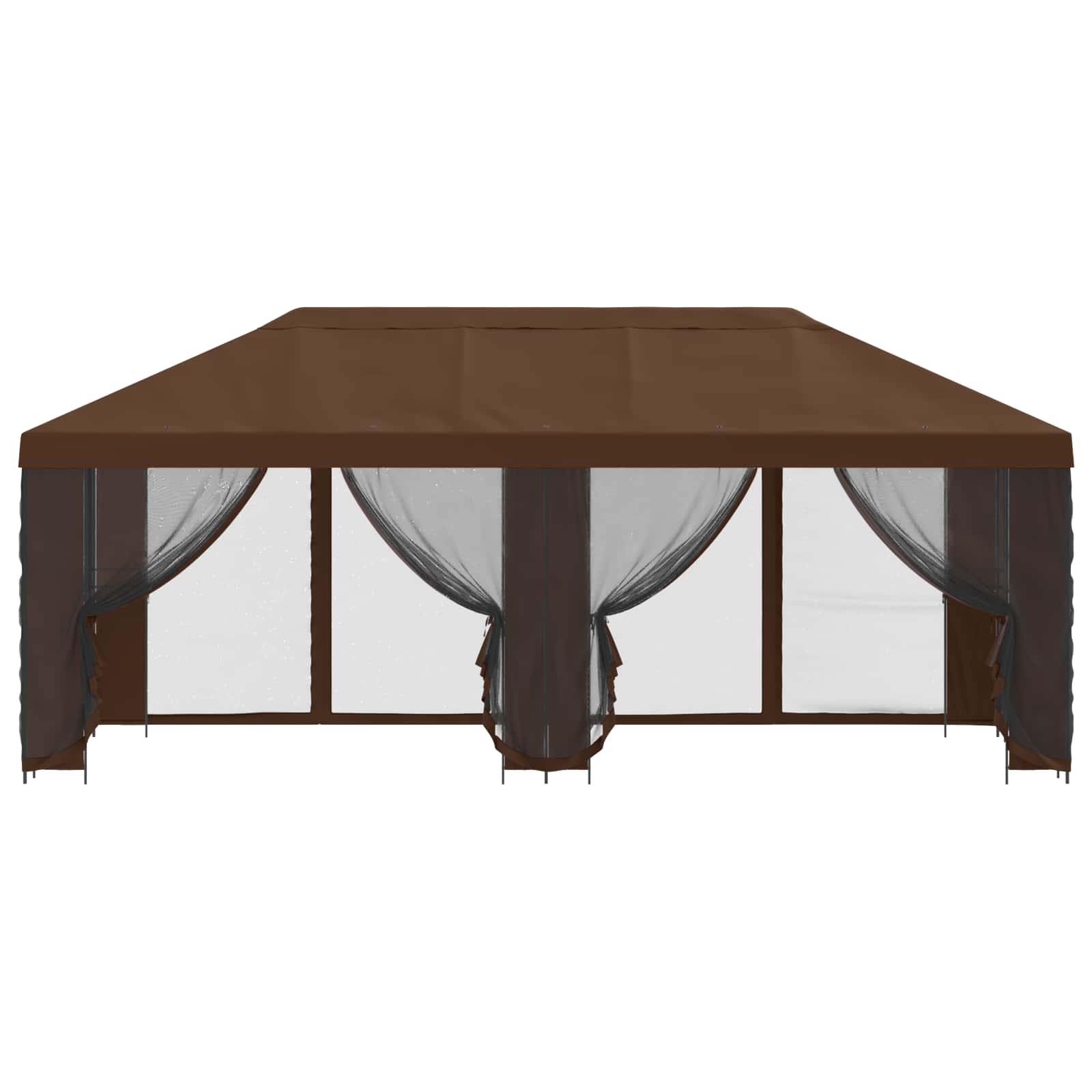 Paviljoen met zijwanden 6 x 3 m Bruin Polyester en staal 190 image 3