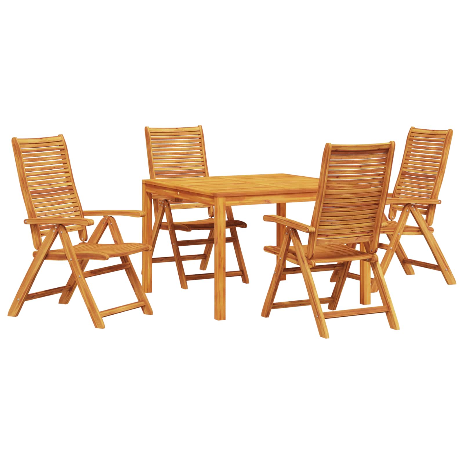 Tuin eettafelset 5 pcs Bruin Massief Acaciahout image 2