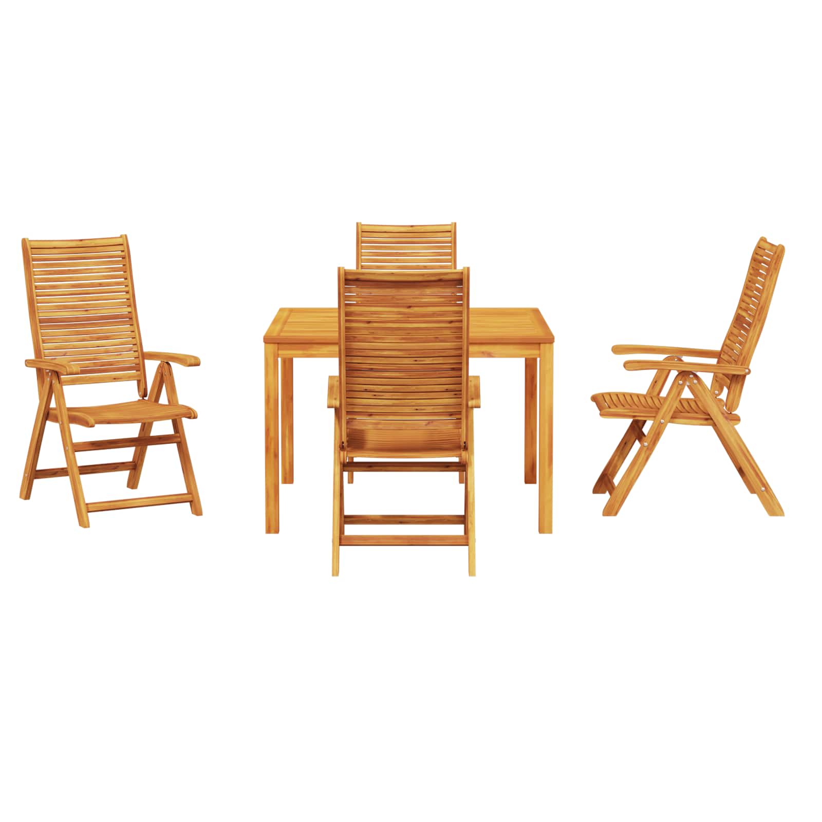 Tuin eettafelset 5 pcs Bruin Massief Acaciahout image 4