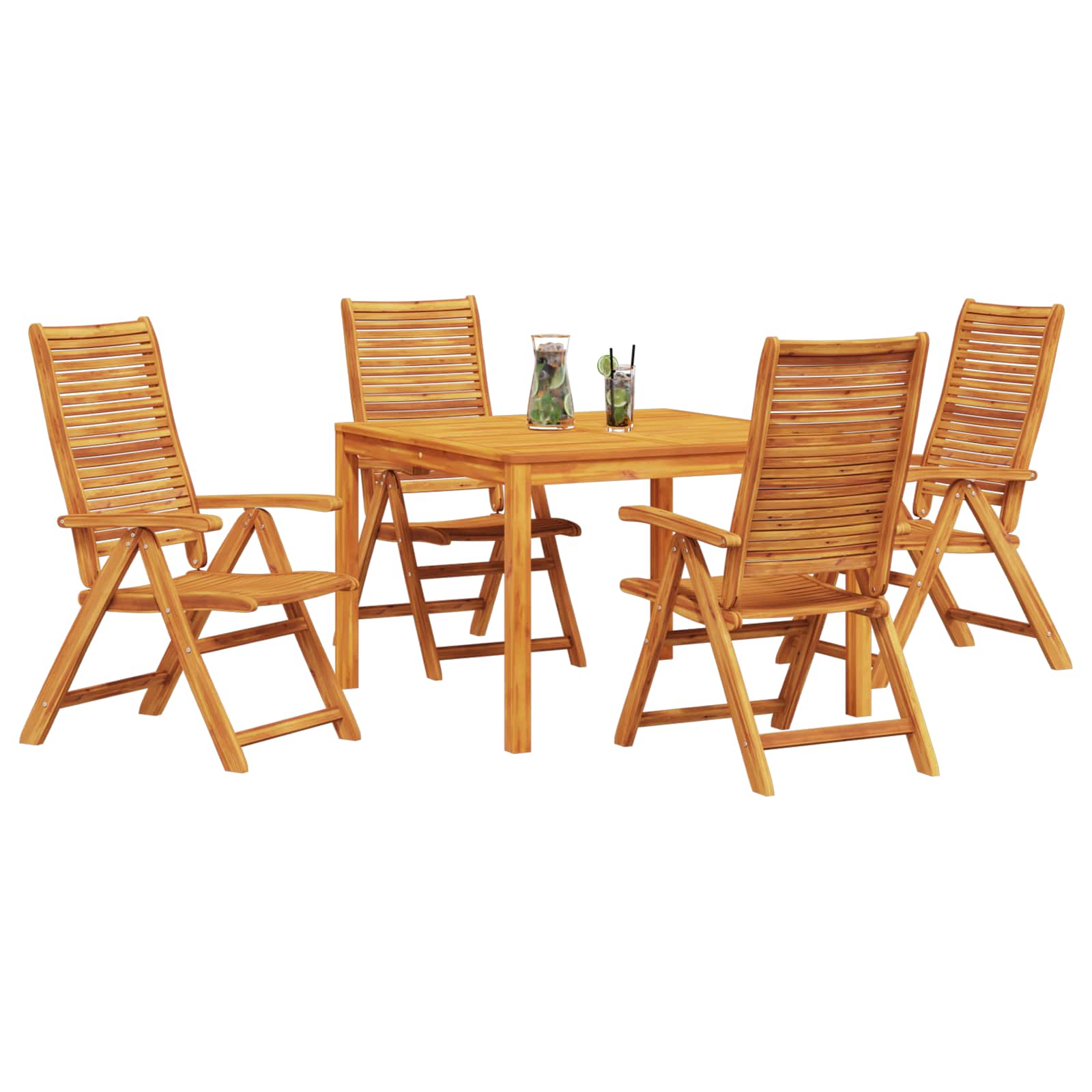 Tuin eettafelset 5 pcs Bruin Massief Acaciahout image 3