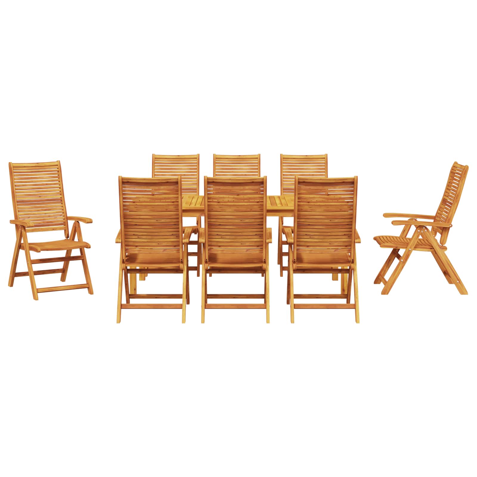 Tuin eettafelset 9 pcs Bruin Massief Acaciahout image 4