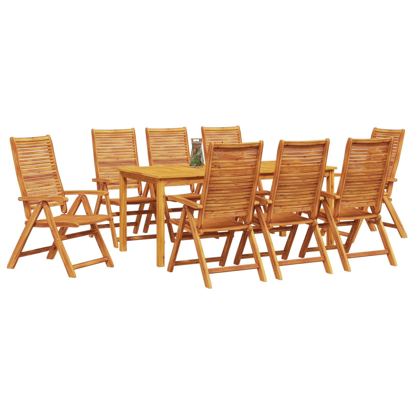 Tuin eettafelset 9 pcs Bruin Massief Acaciahout image 3