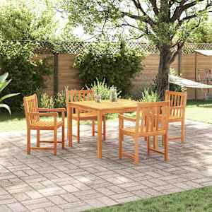 Zahradní jídelní souprava 5 pcs Hnědá Masivní akáciové dřevo - obrázek 1