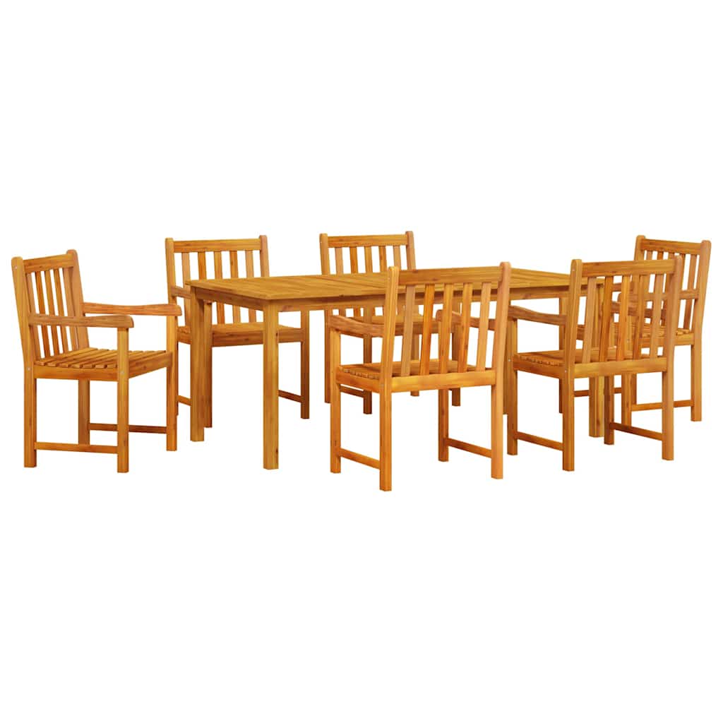 Ruokapöytäsetti 7 pcs Luonnonpuu 180 x 90 x 75 cm