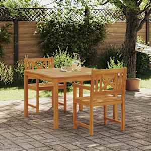 Komplet za jedilnico v vrtu 3 pcs Rjava Trden akacijev les