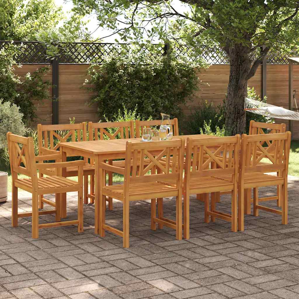 Puutarhan ruokailusetti 9 pcs Ruskea 180 x 90 x 75 cm
