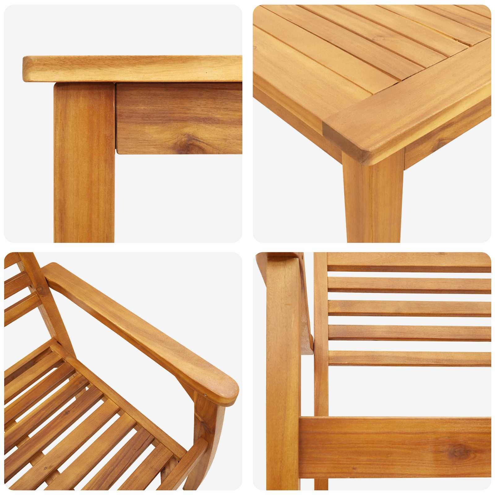 Dārza ēdamgalds 5 pcs Brūna Cietā akācijas koks