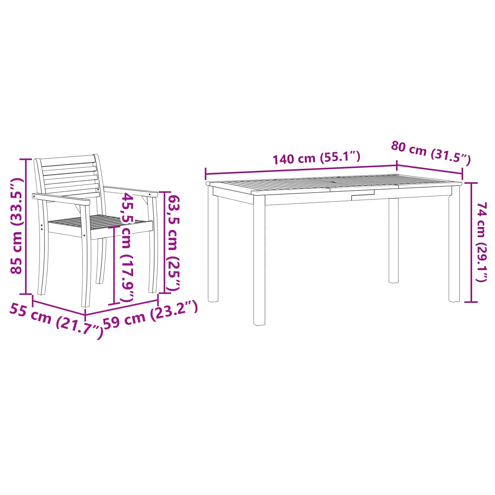 Dārza ēdamgalds 5 pcs Brūna Cietā akācijas koks