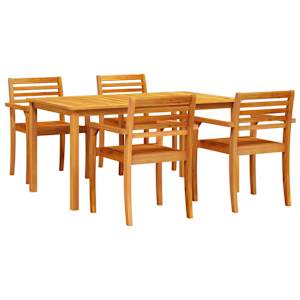 Zahradní jídelní souprava 5 pcs Hnědá Masivní akátové dřevo - obrázek 2