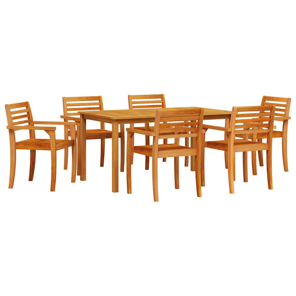 Puutarhan ruokapöytäsetti 7 pcs Ruskea 150 x 90 x 74 cm