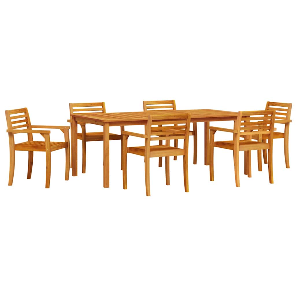 Ruokapöytäsetti 9 pcs Luonnollinen 200 x 100 x 74 cm