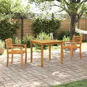 Komplet za jedilnico v vrtu 3 pcs Rjava Masiven les akacije