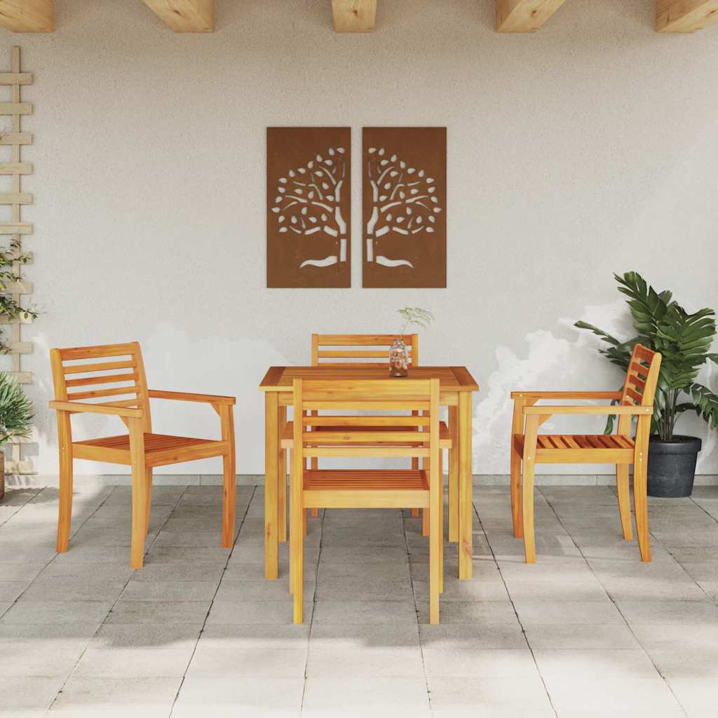 Záhradná jedálenská sada 5 pcs Prírodné drevo 85 x 85 x 75 cm 3375670