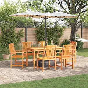 Komplet za jedilnico v vrtu 5 pcs Rjava Masiven les akacije