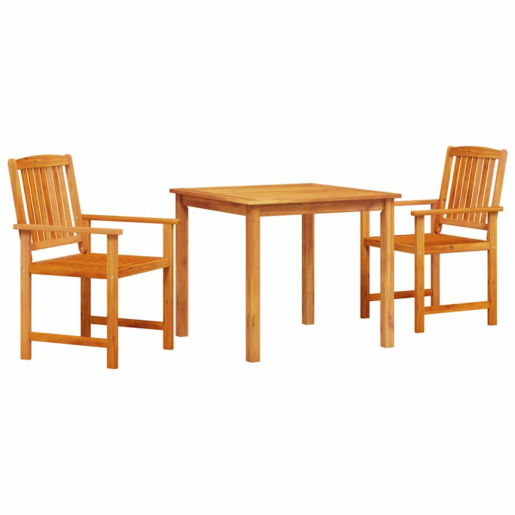 Ulkona ruokailusarja 3 pcs Luonnonpuu 90 x 90 x 74 cm