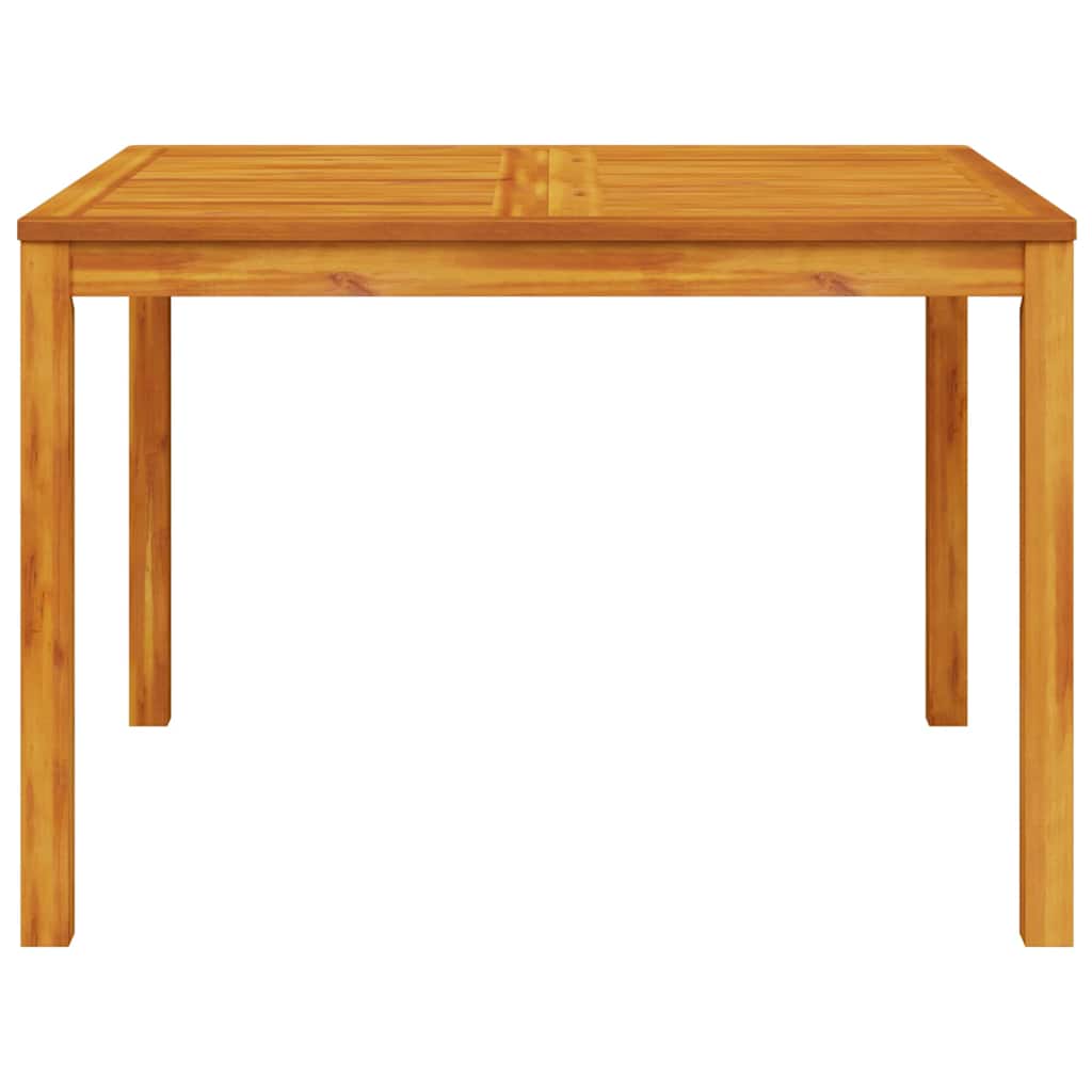 Garden dining table 9 pcs brown solid acacia wood