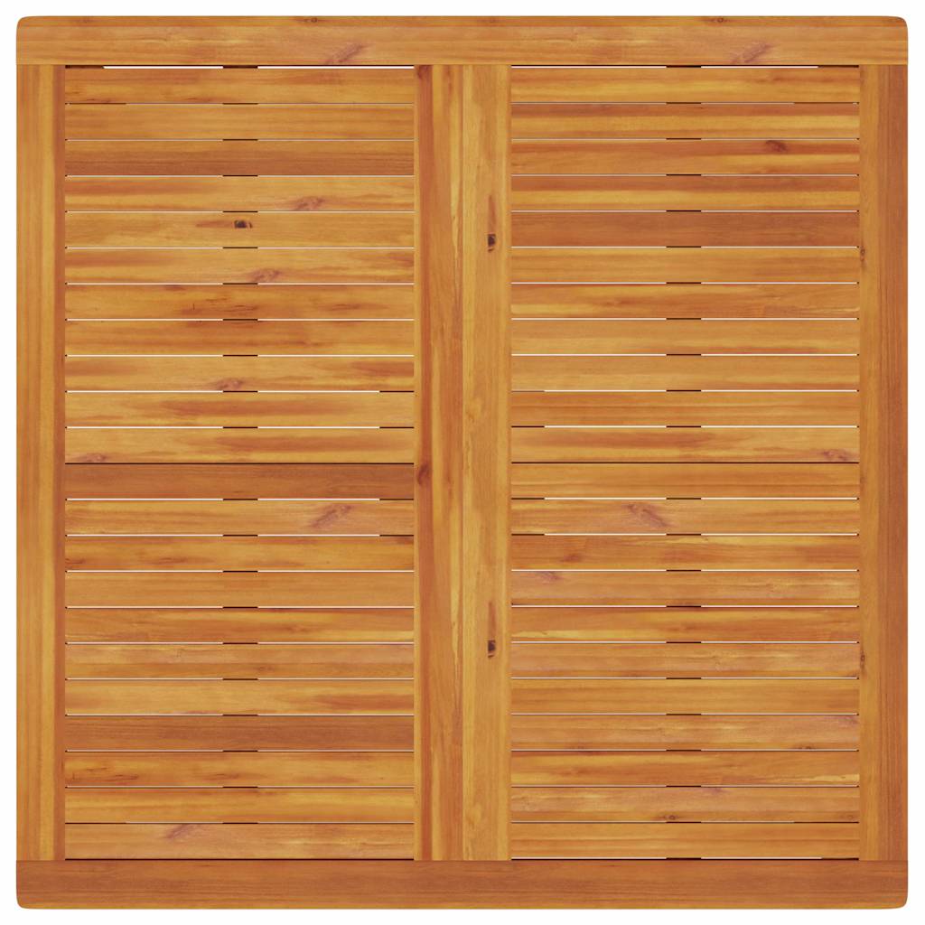 Garden dining table 9 pcs brown solid acacia wood