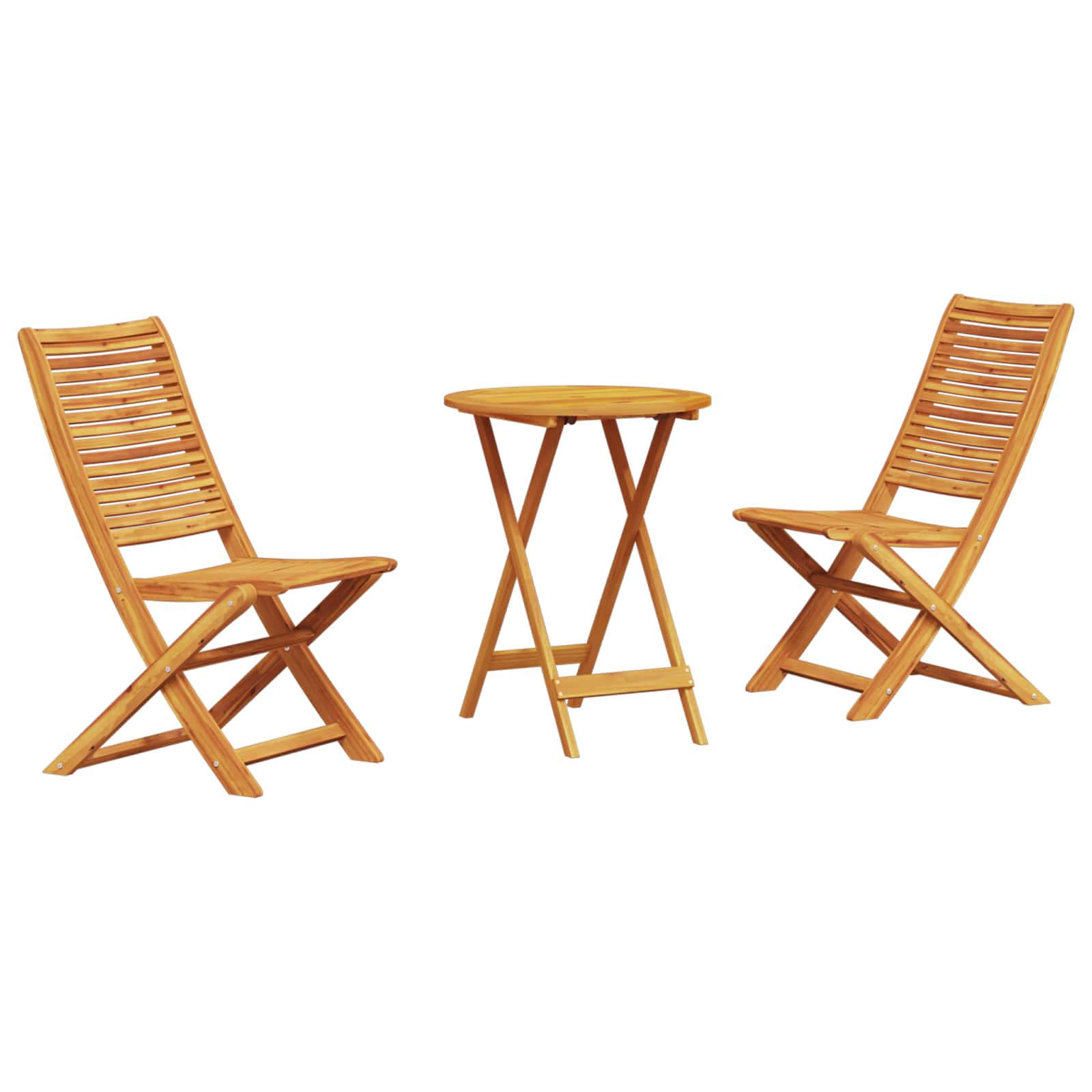 vidaXL Klapp Bistro Set 3 pcs Braun Massivholz Akazie