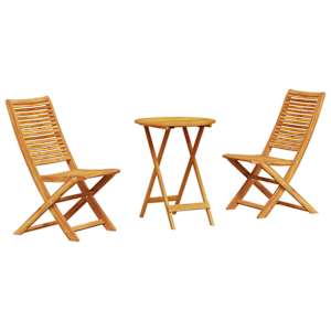 Zložljiv bistro set 3 pcs Rjava Masiven les akacije