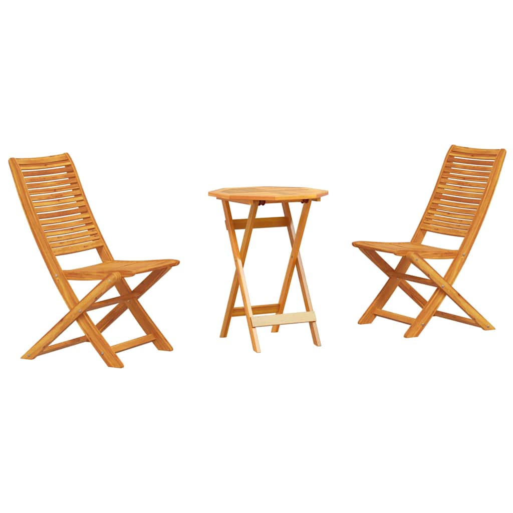 Kokoontaittuva bistro-setti 3 pcs 60 x 60 x 75 cm