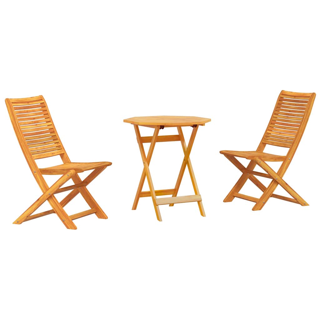 Ulkokalustesetti 3 pcs Ruskea 70 x 70 x 75 cm Täysi Akaasiapuu