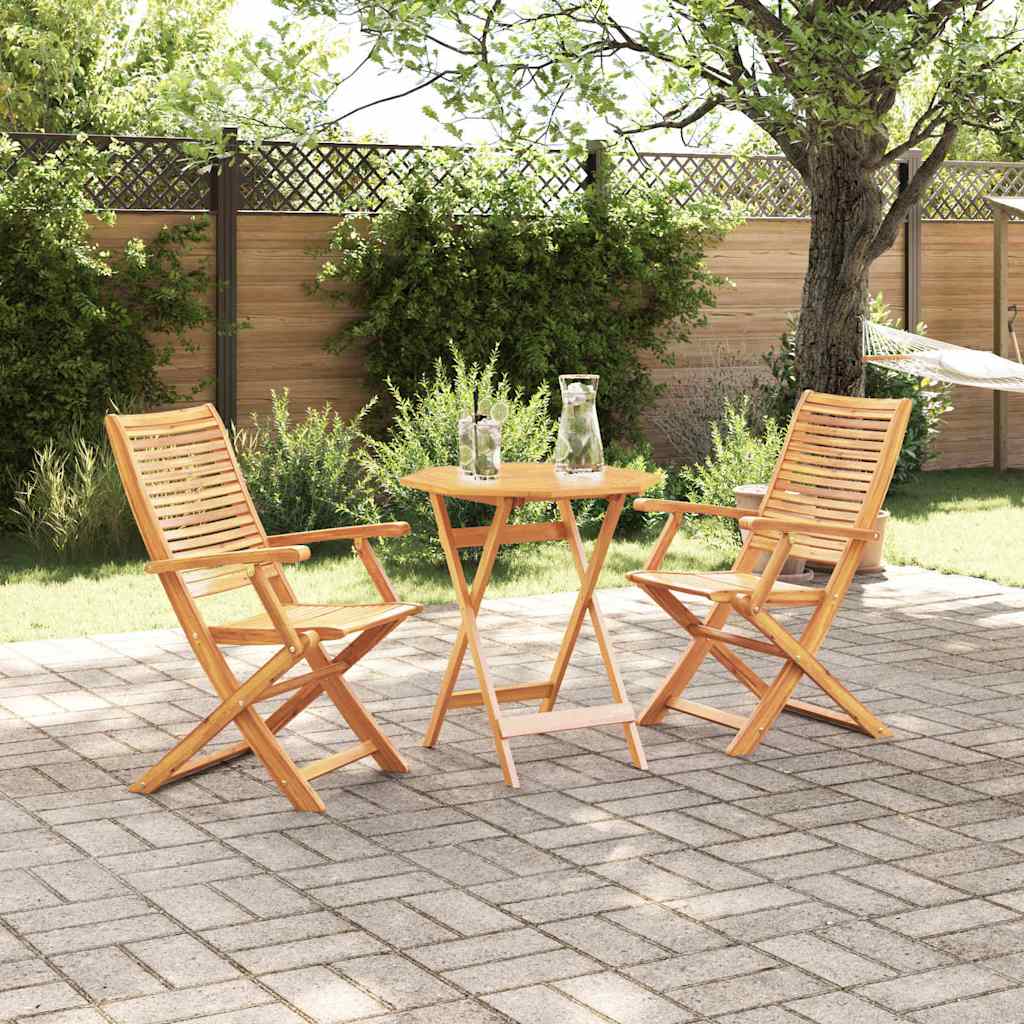 vidaXL Set Bistro Pliabil 3 pcs Maro Lemn Solid de Acacia