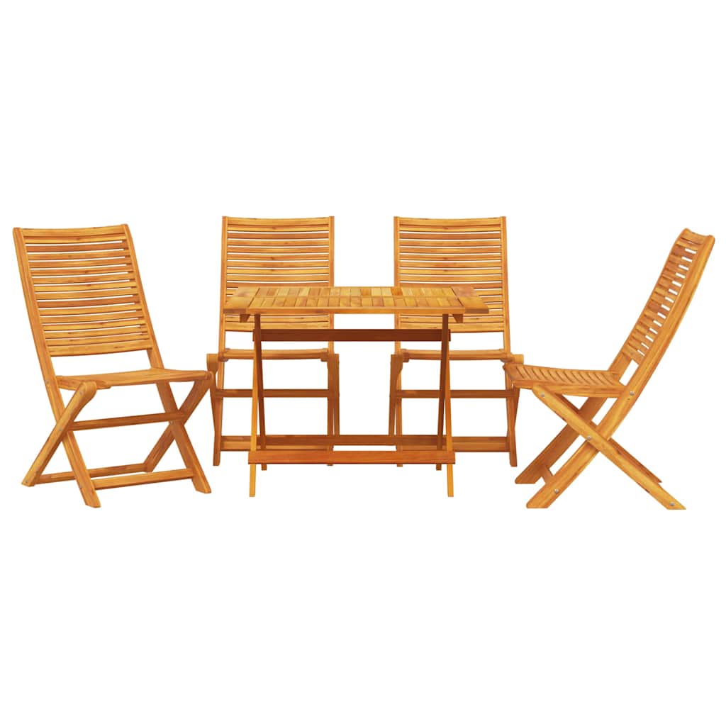 Tuin eettafelset 5 pcs Bruin Massief Acaciahout image 7
