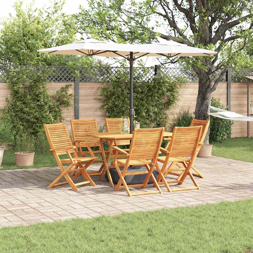vidaXL Set de masă pentru grădină 7 pcs Maro Lemn Solid de Acacia