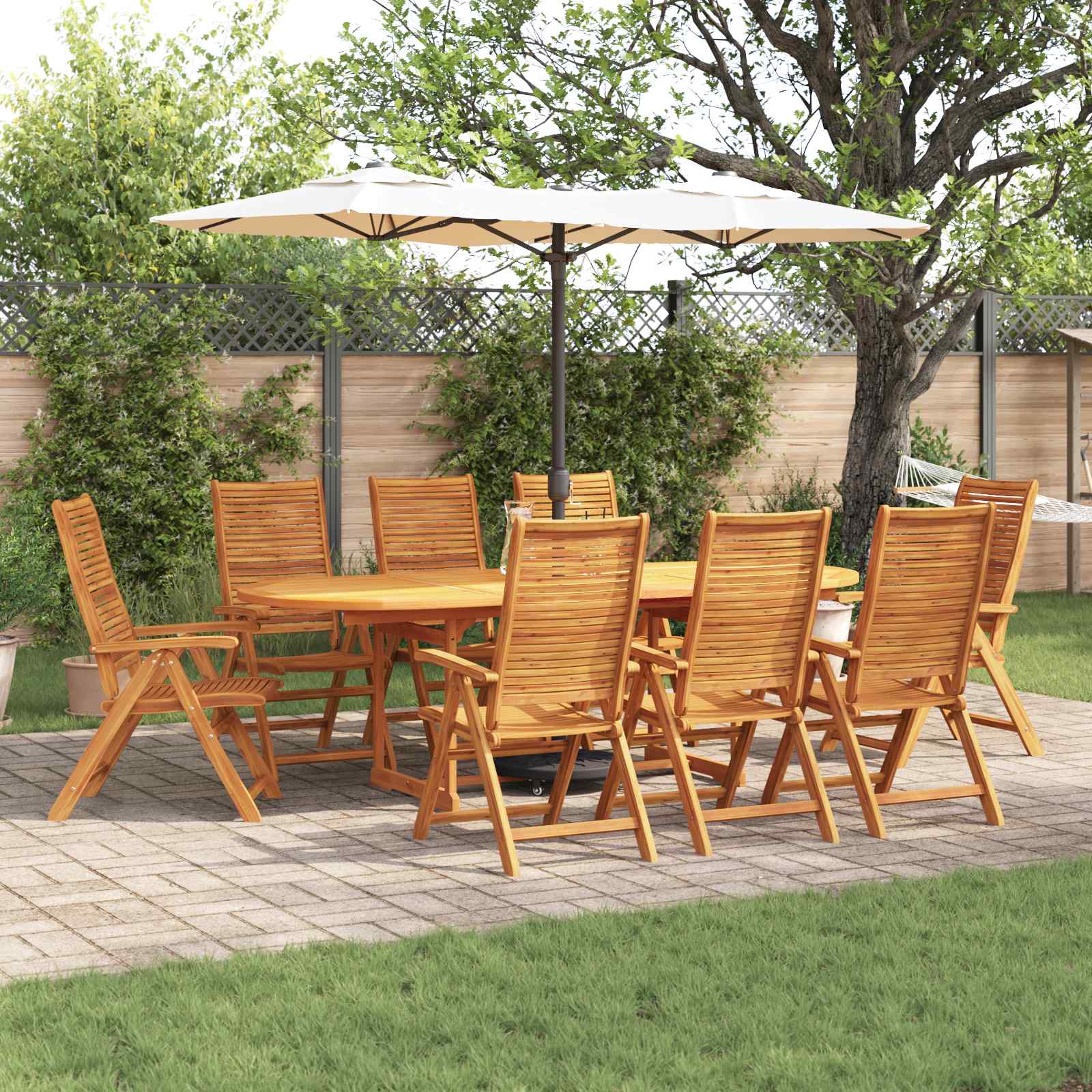 vidaXL Set de masă pentru grădină 9 pcs Maro Lemn Solid de Acacia