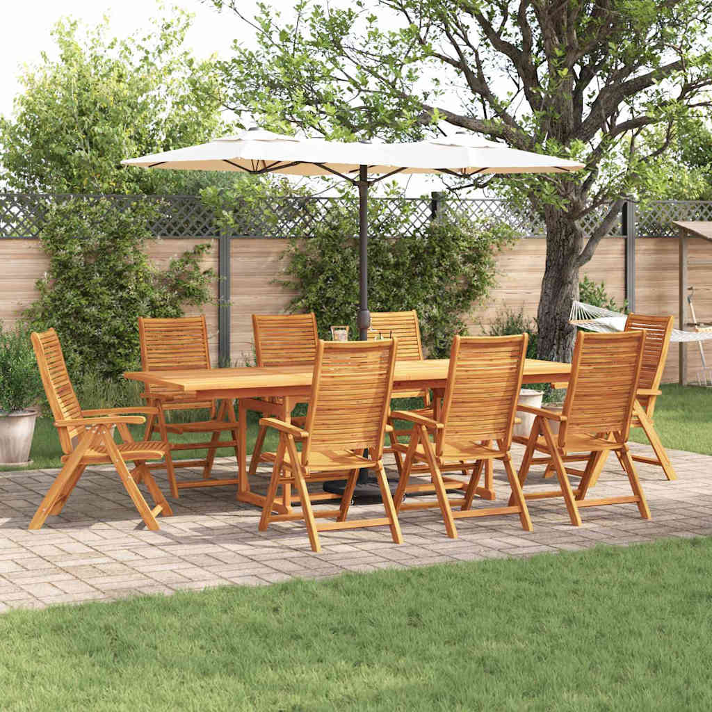 vidaXL Set de masă pentru grădină 9 pcs Maro Lemn Solid de Acacia