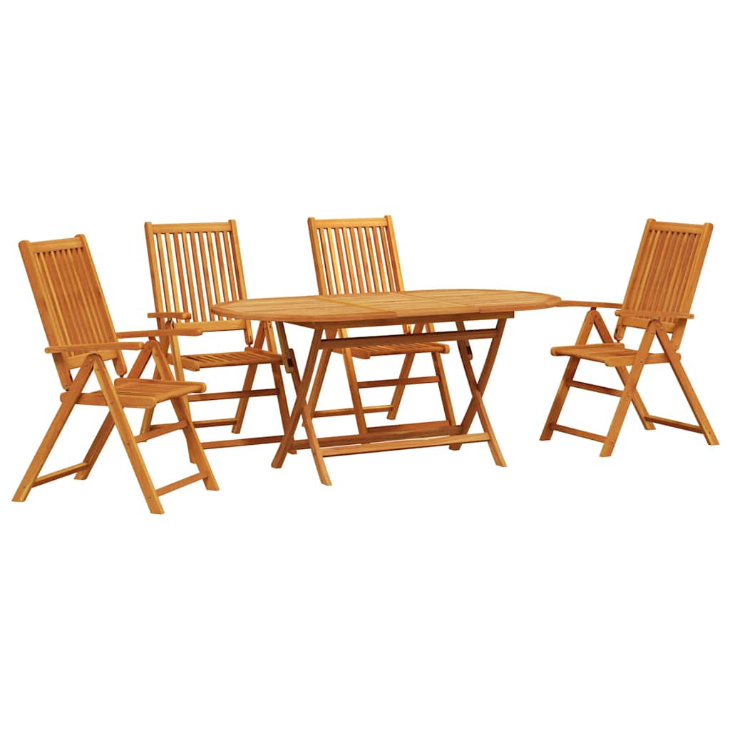 Ulkoilma Ruokailuryhmä 5 pcs Luonnollinen puu Suuri