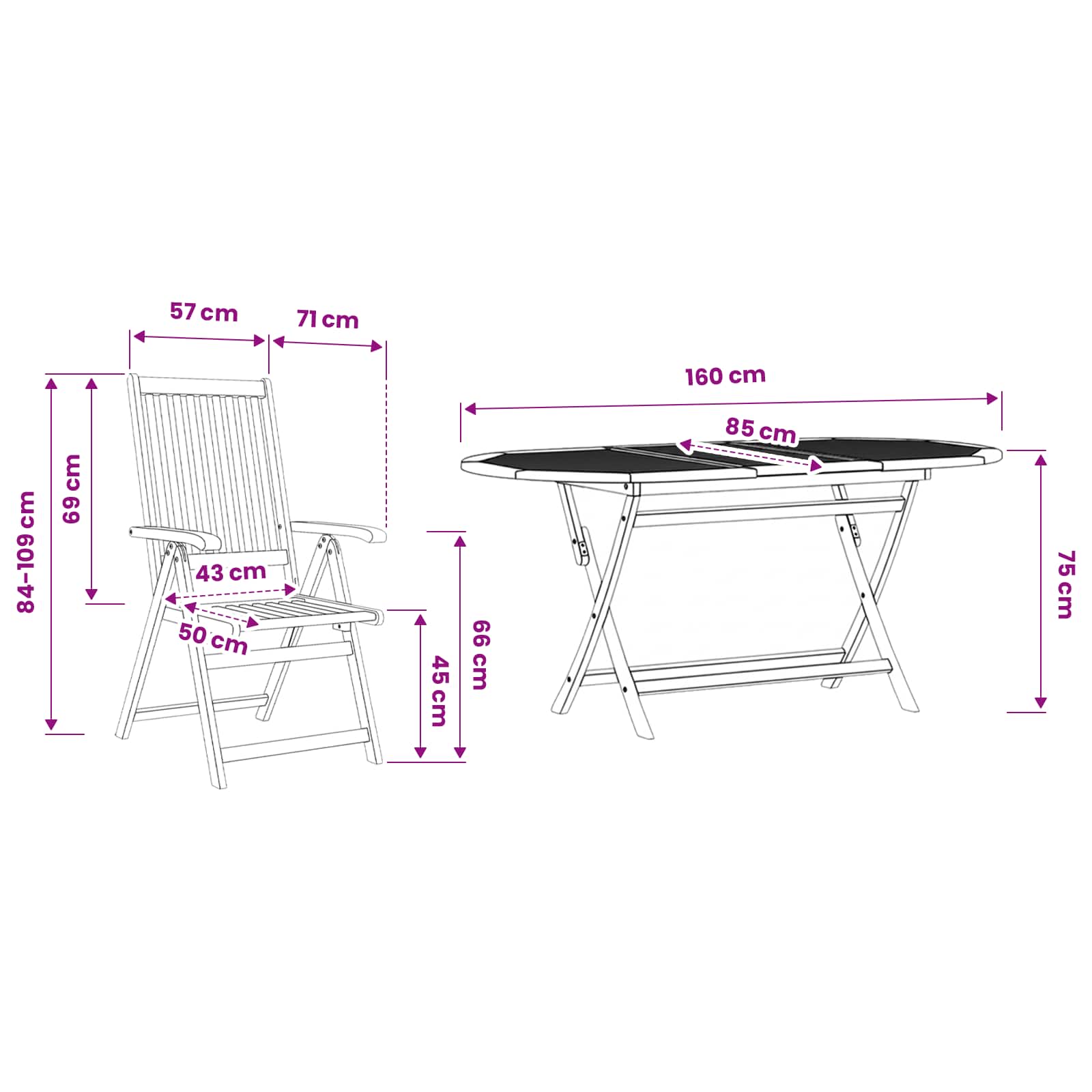 Garden Dining Set size guide