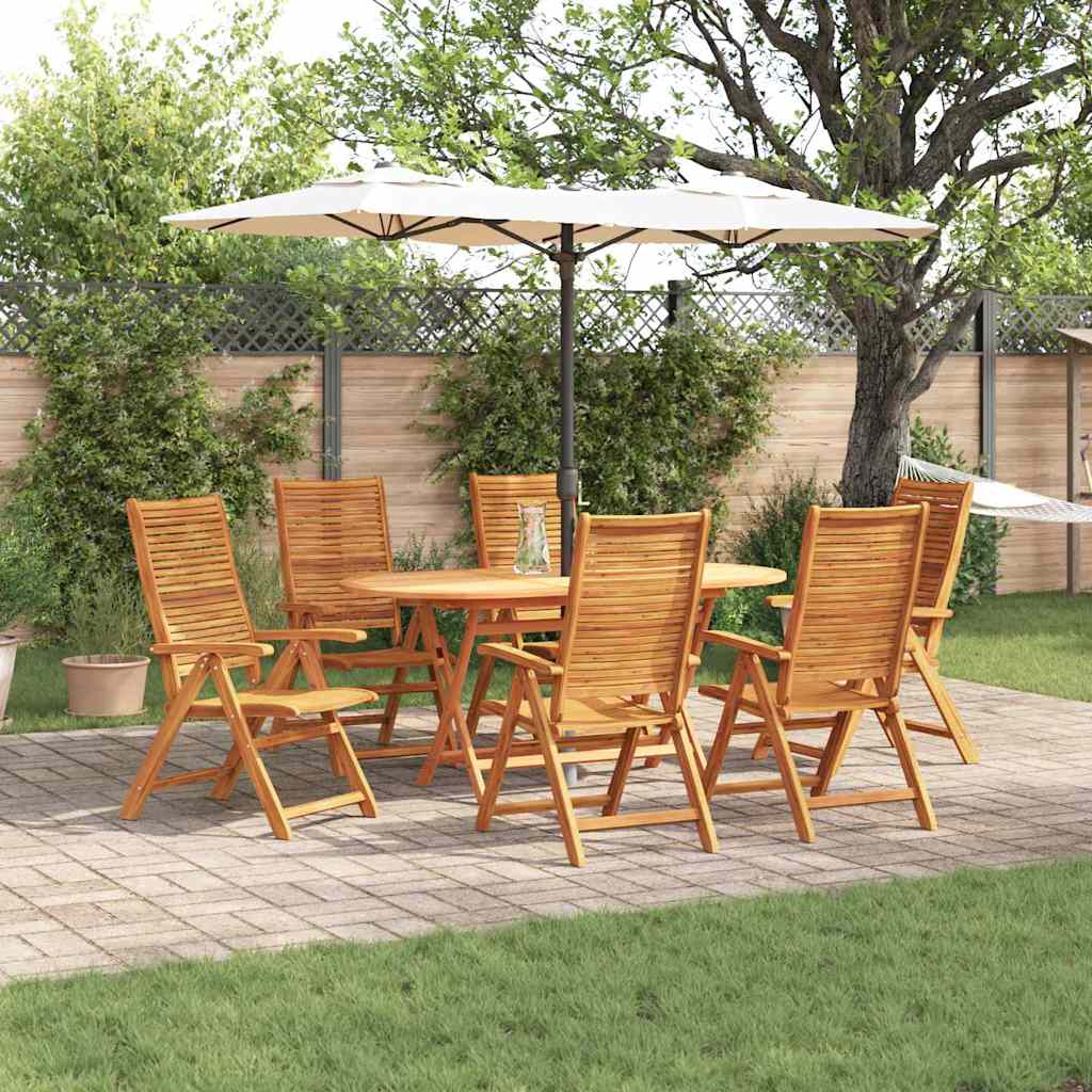 vidaXL Set de masă pentru grădină 7 pcs Maro Lemn Solid de Acacia