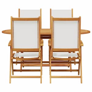 Zahradní jídelní souprava 5 pcs Krémově bílá - obrázek 9