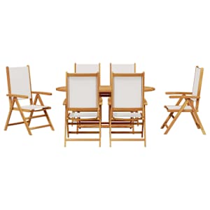 Zahradní jídelní souprava 7 pcs Krémově bílá - obrázek 9