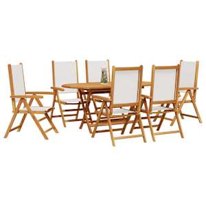 Zahradní jídelní souprava 7 pcs Krémově bílá - obrázek 3