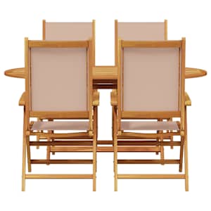 Zahradní jídelní souprava 5 pcs Taupe Masivní akátové dřevo - obrázek 9