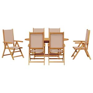 Zahradní jídelní souprava 7 pcs Taupe Masivní akátové dřevo - obrázek 9
