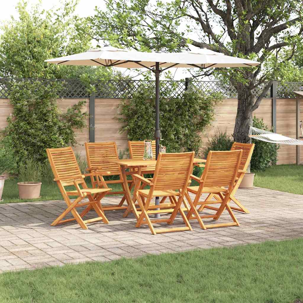 vidaXL Set de masă pentru grădină 7 pcs Maro Lemn Solid de Acacia