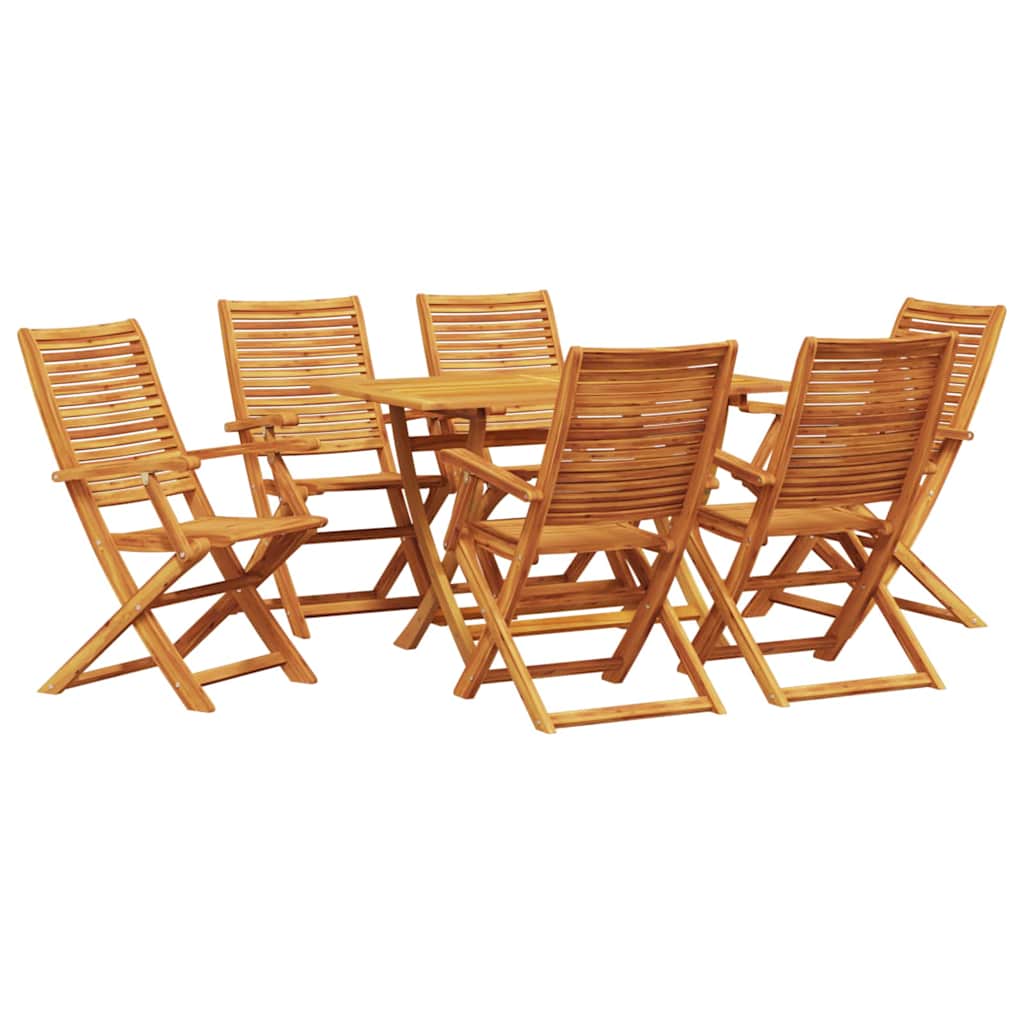 Piharuokailu setti 7 pcs Ruskea Tiheä akasiapuu