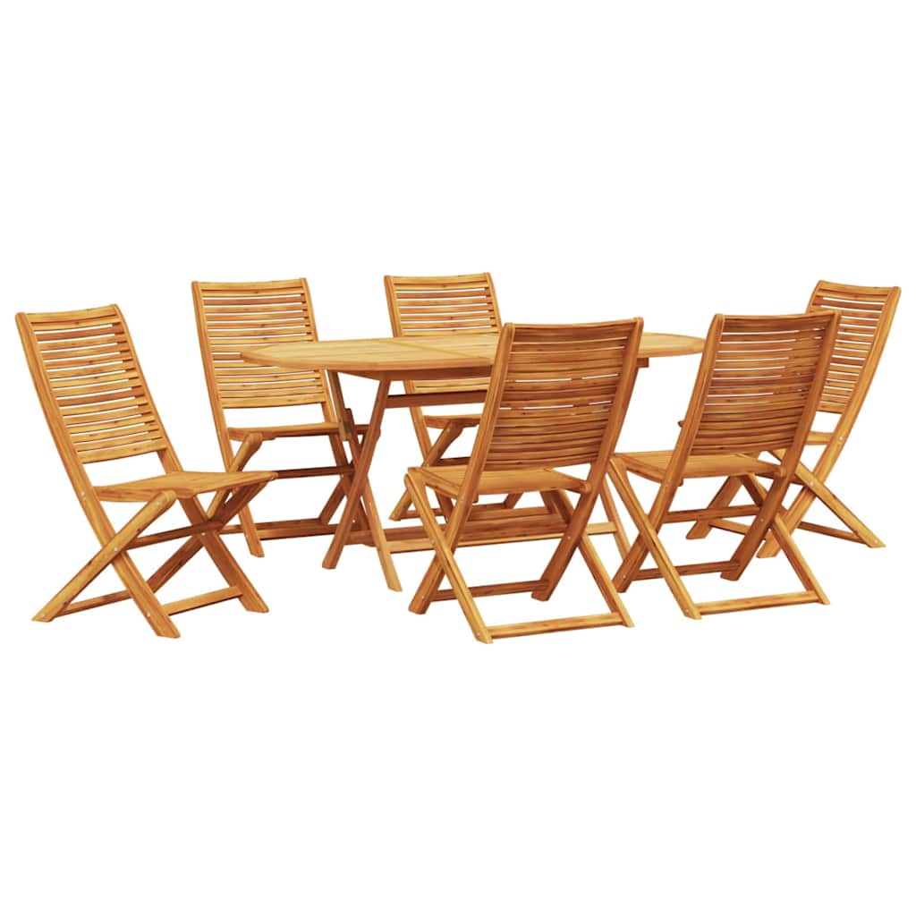 Puutarhapöytäsetti 7 pcs Puinen Large Massiivipuu